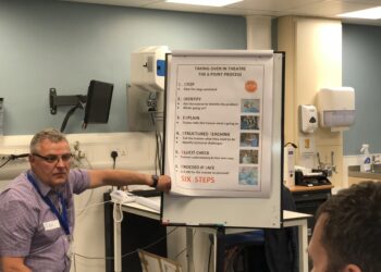 Trainer teaching group.